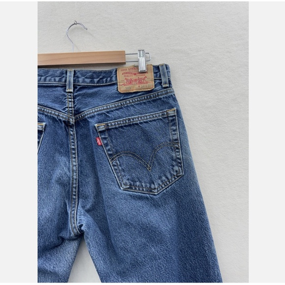 Vintage Levi’s 505 Men’s 34x32 Straight Leg Denim Jeans Blue Denim - Picture 10 of 14